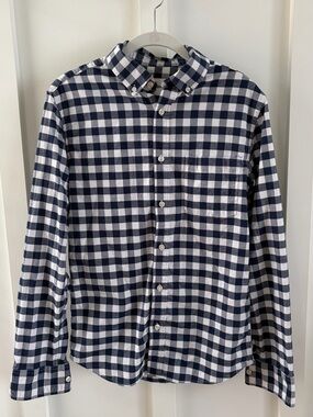 Goodfellow & Co. Men’s Check Button Down Shirt | Navy White | Size Small